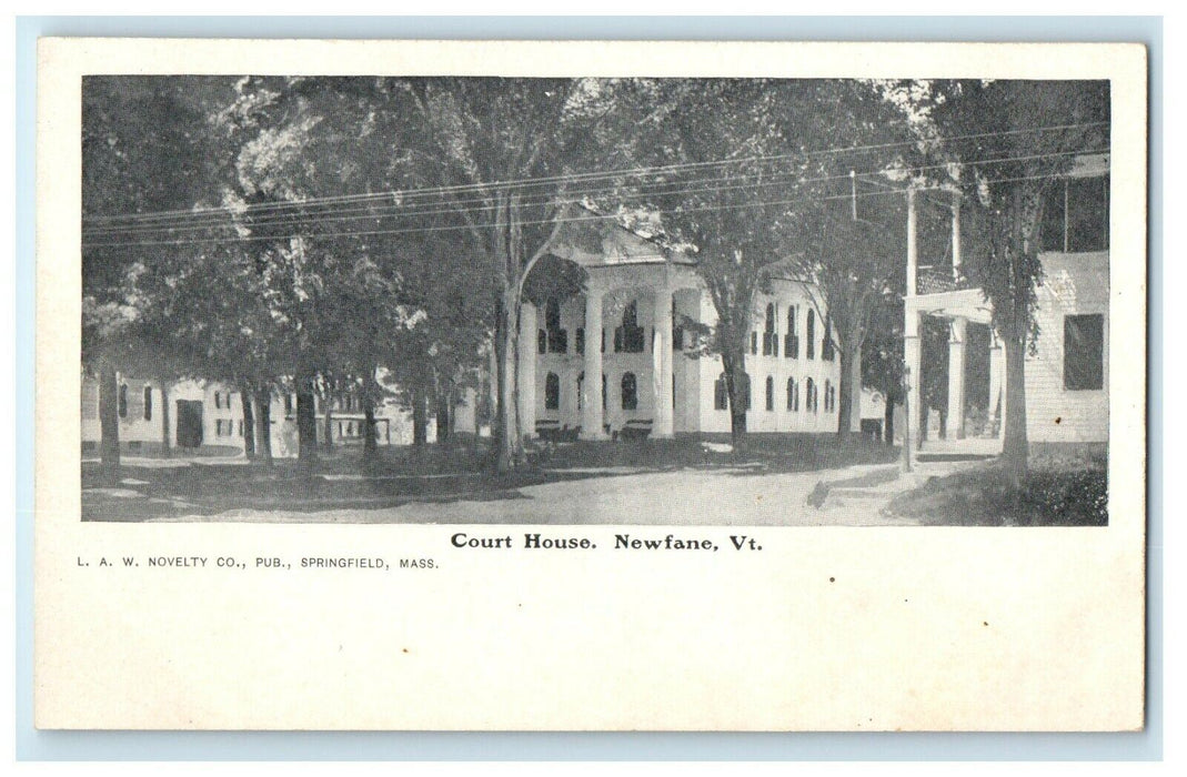 1905 Court House, Newfane, Vermont VT Vintage Unposted Postcard