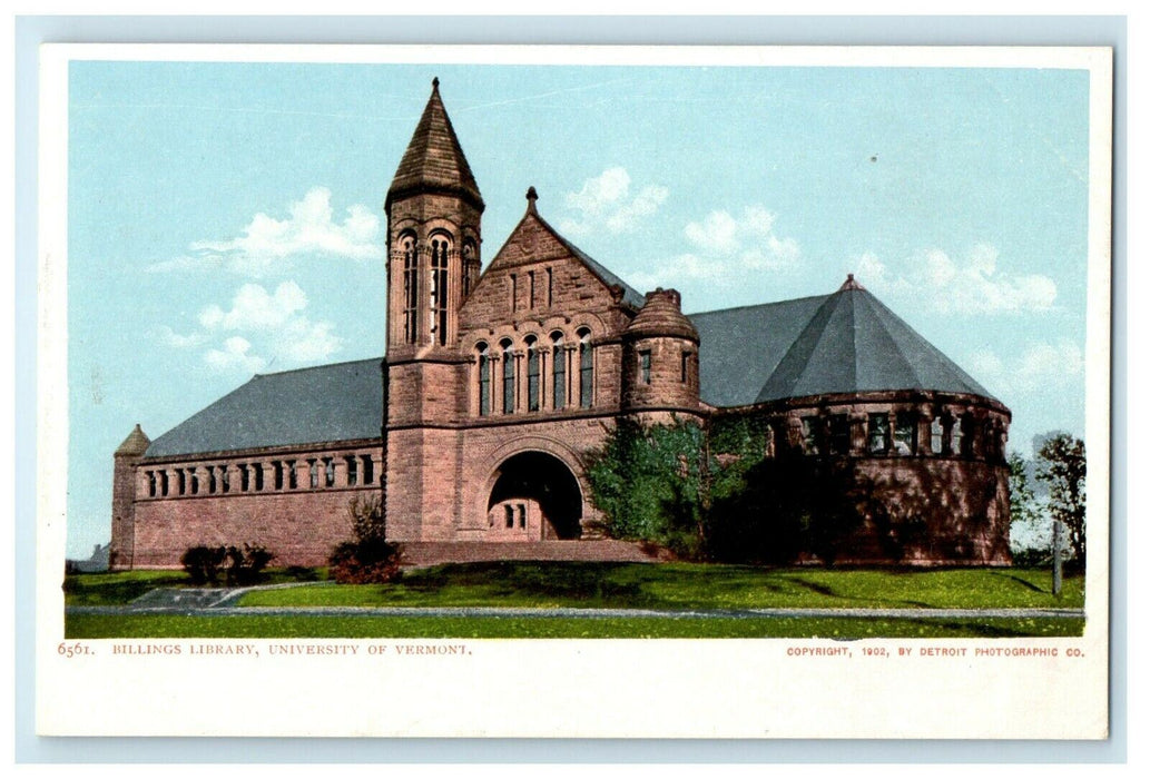 1905 Billings Library, University of Vermont VT Antique Unposted Postcard