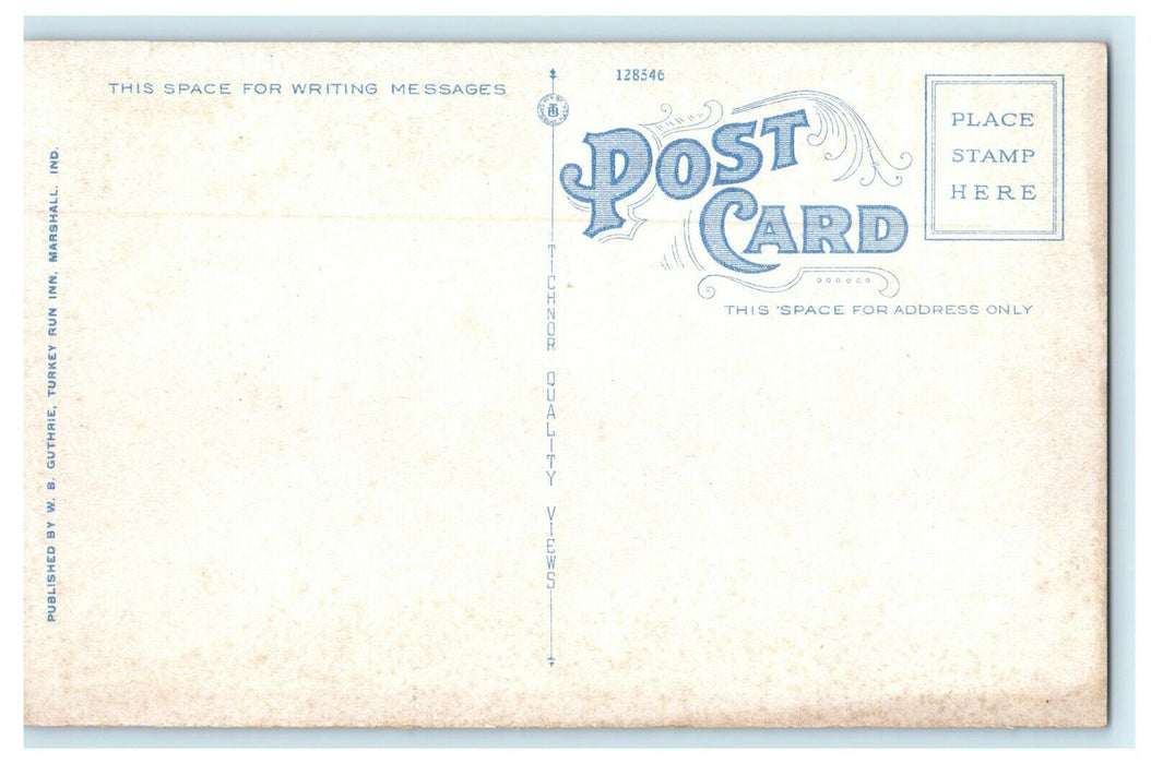 1930 Old Log Church, Turkey Run State Park, Marshall Indiana IN Postcard