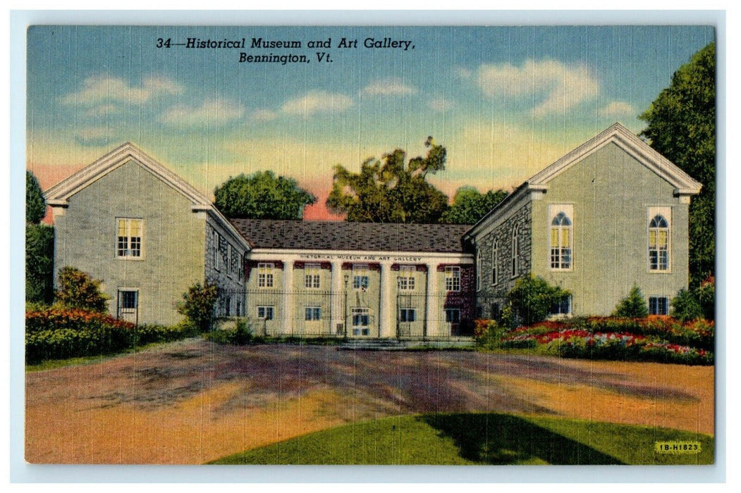 1928 Historical Museum and Art Gallery, Bennington, Vermont VT Postcard