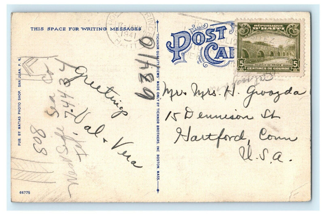 c1941 Escambron Beach Club San Juan Puerto Rico PR Vintage Postcard