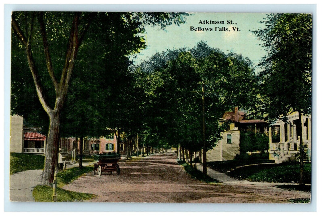 c1910 Atkinson St. Bellows Falls Vermont VT Vintage Unposted Postcard