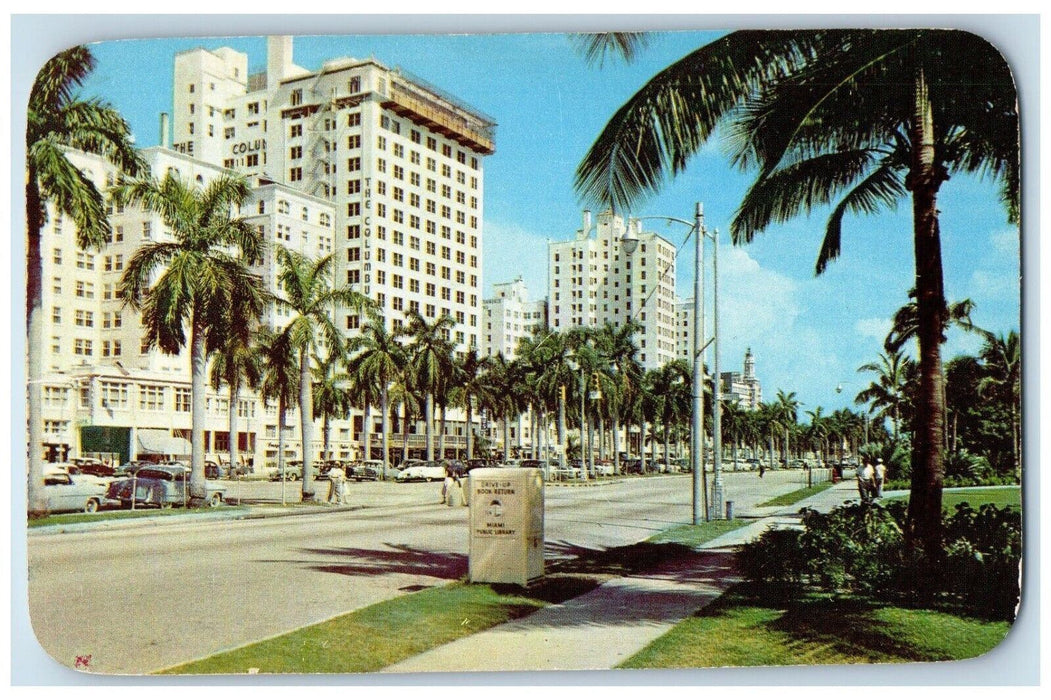 Biscayne Blvd. Looking North From East Flagler Street Miami Florida FL Postcard