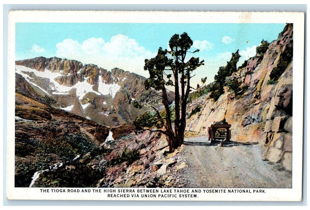 Tioga Road Lake Tahoe Yosemite National Park CA, Union Pacific System Postcard