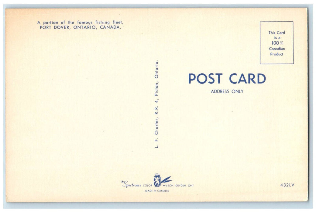 c1950's A Portion of the Famous Fishing Fleet Port Dover Ontario Canada Postcard