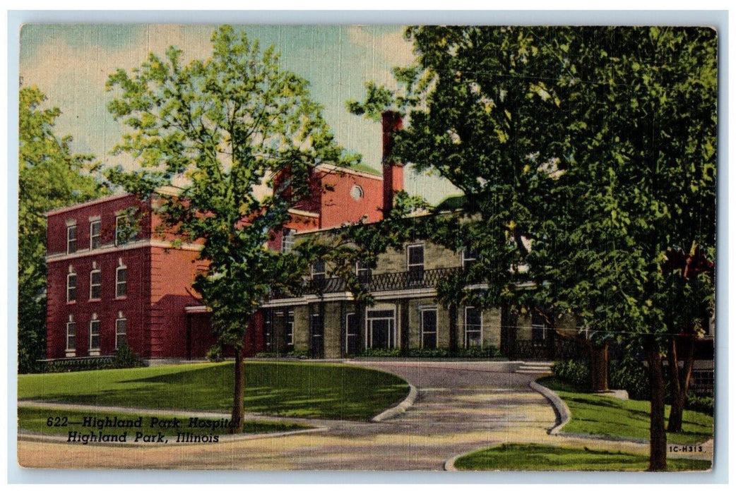c1940's Higland Park Hospital Building Highland Park Illinois IL Postcard