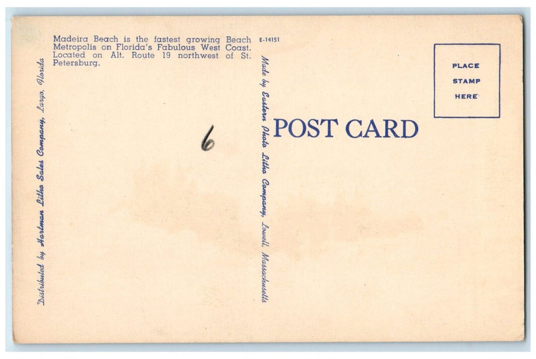 Madeira Beach FL, Business Section Gulf Boulevard Isle Drugstore Cars Postcard