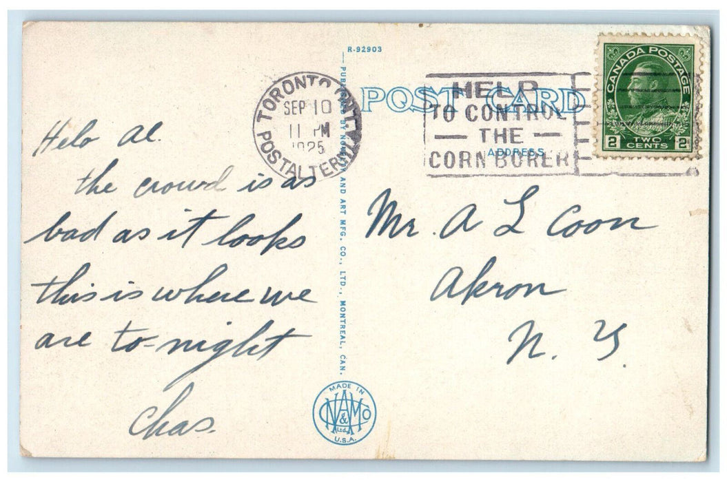 1925 Midway Crowd Canadian National Exhibition Toronto Canada Postcard