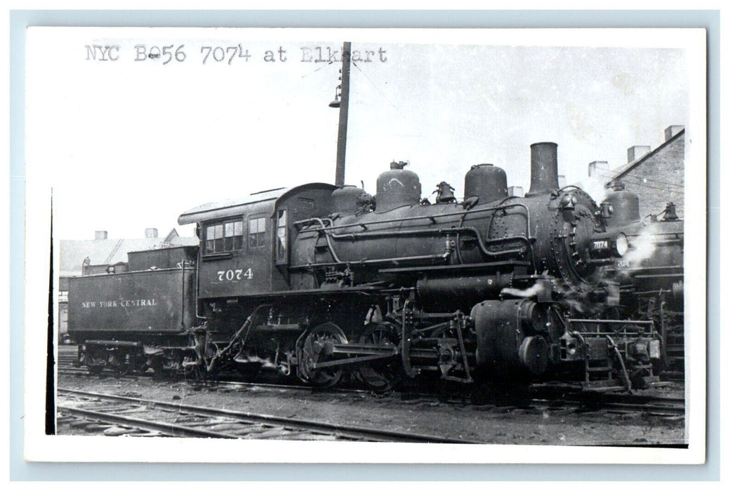 c1950's BO56 7074 NYC Locomotive Train Elkhart Indiana IN RPPC Photo  Postcard