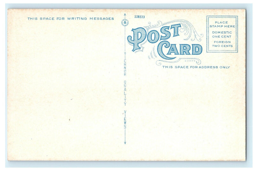1938 Moonlight on Rock River Turkey Run State Park, Marshall Indiana IN Postcard