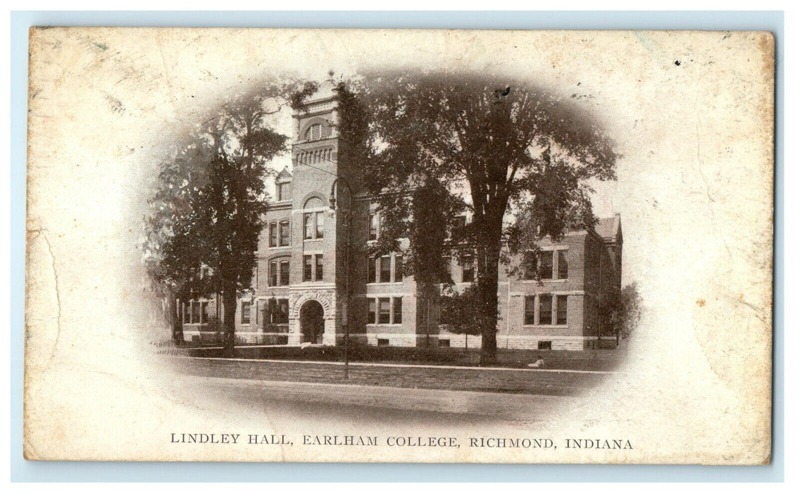 1910 Lindley Hall, Earlham College, Richmond Indiana IN Antique Postcard