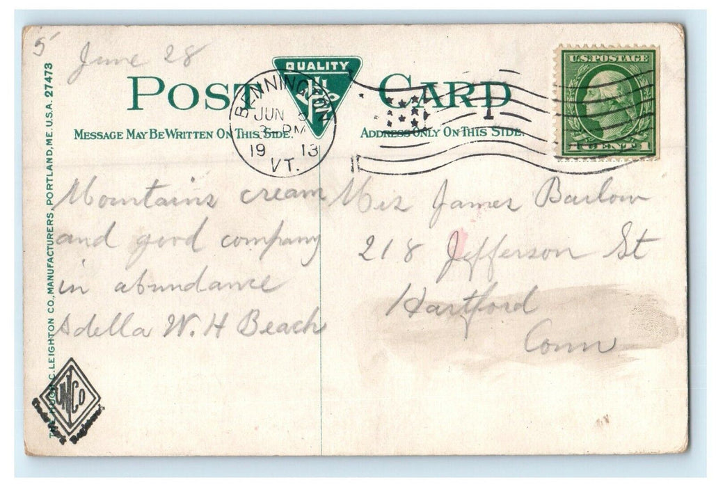 1913 Steamer Vermont at the Dock, Burlington, Vermont VT Antique Postcard