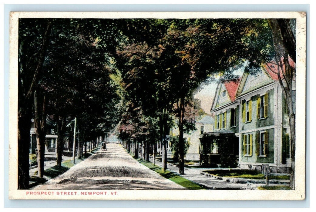 1918 Prospect Street View, Newport, Vermont VT Antique Posted Postcard