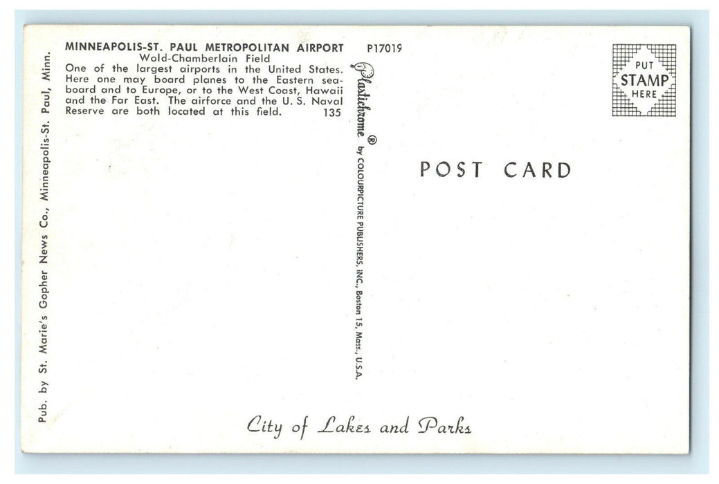 Minneapolis St. Paul Metropolitan Airports Chamberlain Field Minnesota Postcard