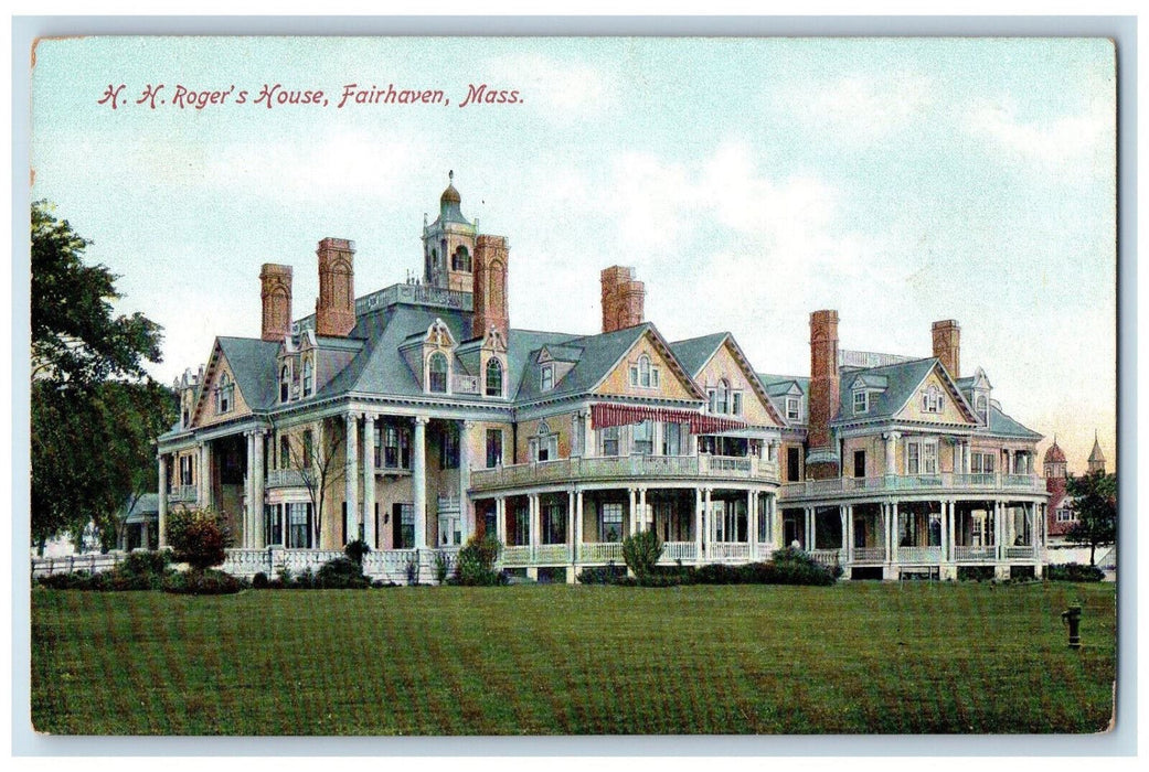 c1905 H.H. Roger's House Fairhaven Massachusetts MA Antique Postcard