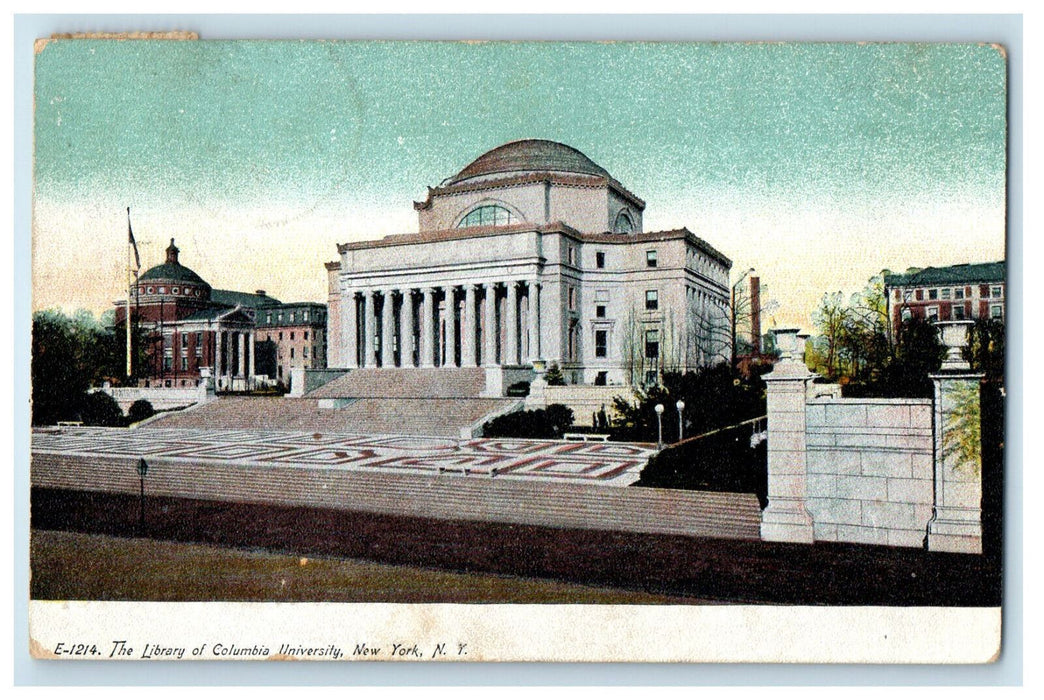 1909 The Library of Columbia University New York NY Crestlin OH Postcard