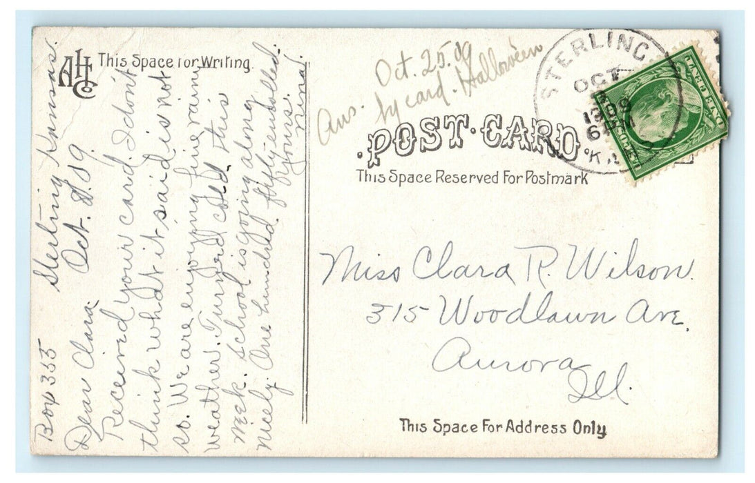 1909 Entrance of Cooper Memorial College, Sterling, Kansas KS Postcard