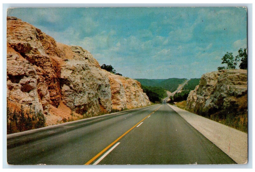 1968 New US Highway 65 Between Springfield And Branson Missouri MO Postcard