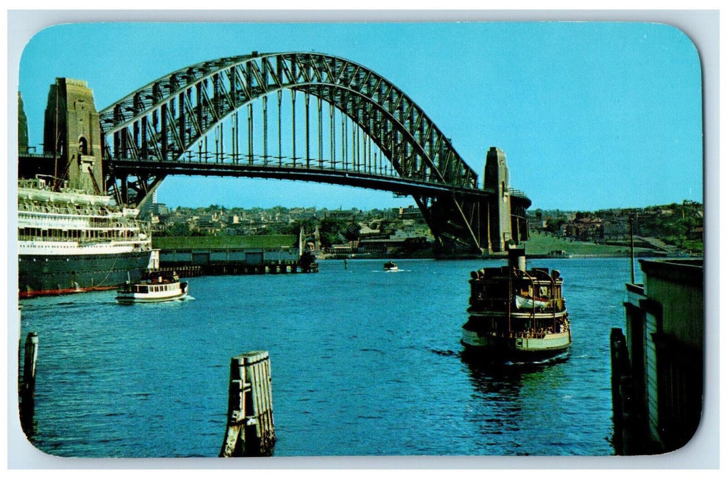 c1960's Ferry Terminal, Sydney Harbor Bridge, From Circular Quay Postcard