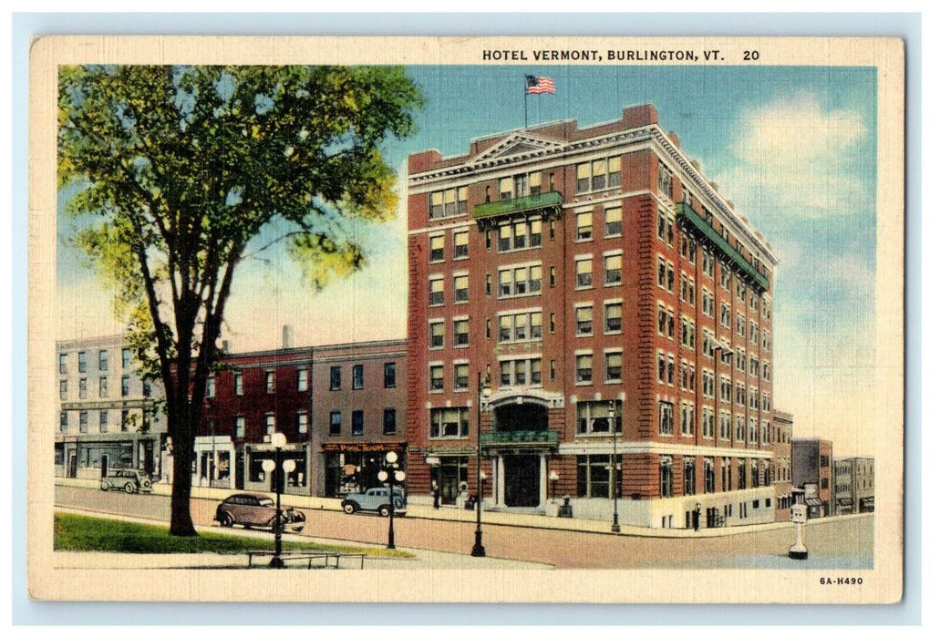 c1930 Hotel Vermont View, Burlington, Vermont VT Antique Postcard