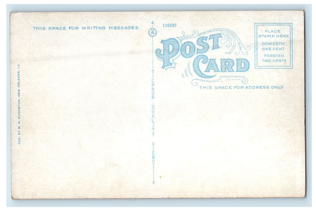 c1920s Navigational Canal, Two Steamships, Harbor Scene, New Orleans LA Postcard