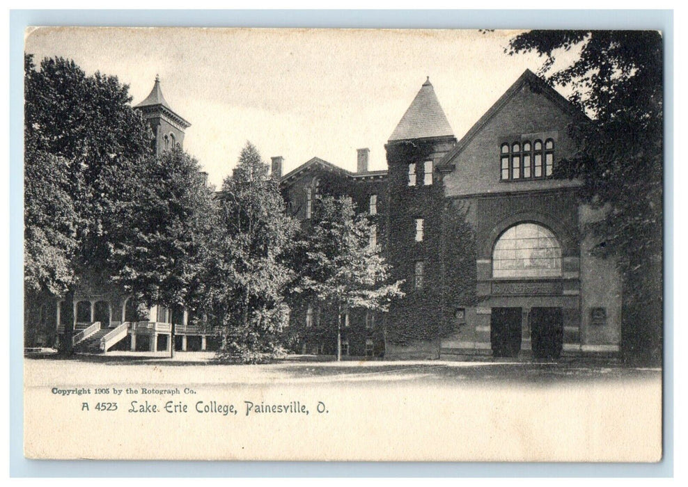 c1905 Lake Erie College Building Painesville Ohio OH Antique Rotograph Postcard