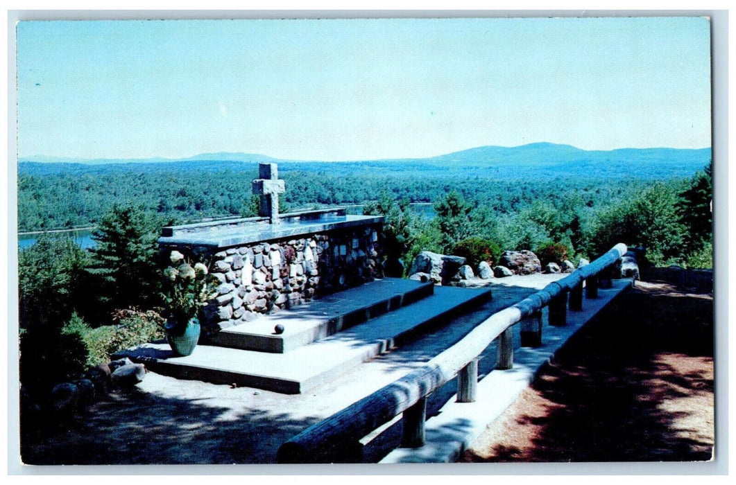 c1960's Altar of the Nation and Rail, Cathedral of the Pines Rindge NH Postcard