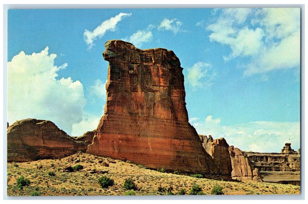 c1960's In Courthouse Tower, Sheep Rock, Arches National Monument UT Postcard