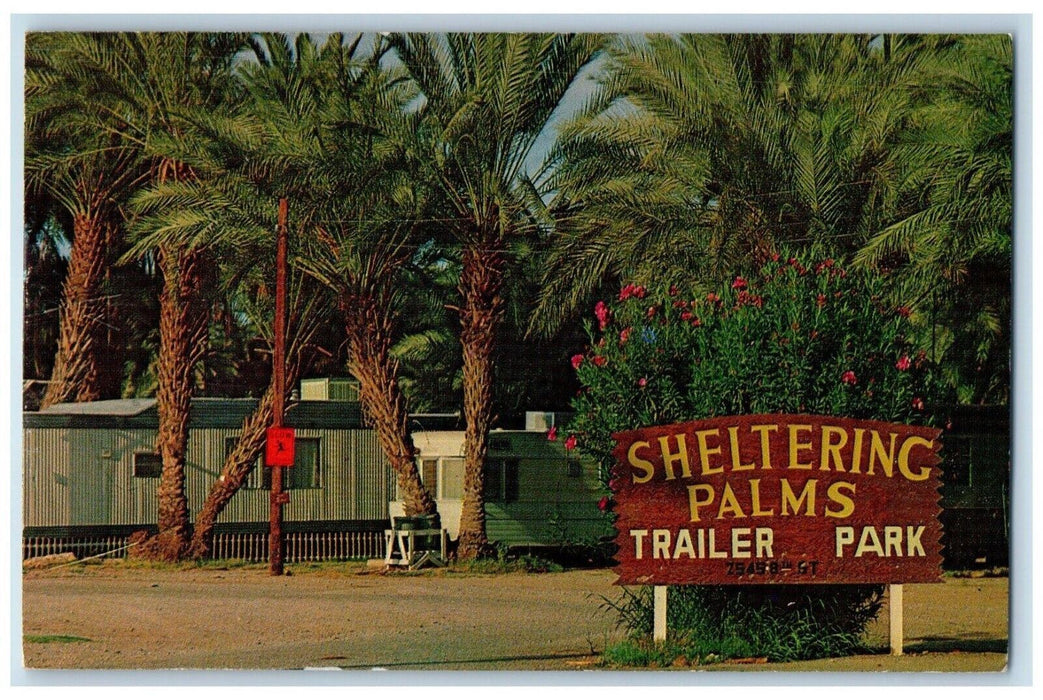 1970 Sheltering Palms Trailer Park Yuma Arizona AZ Posted Vintage Postcard