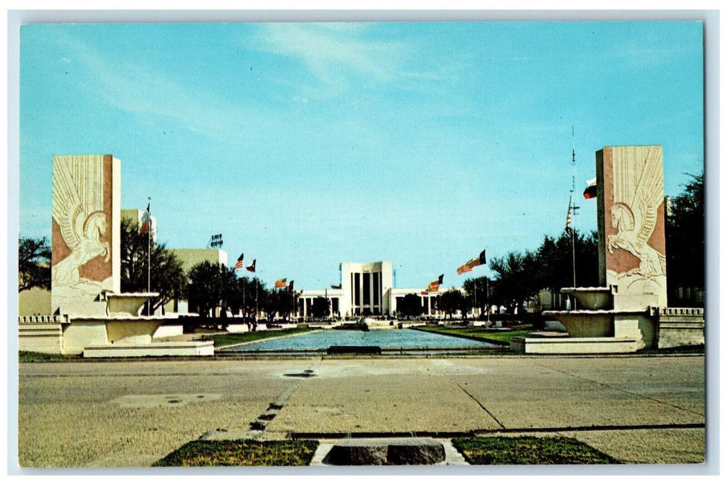 c1950's Texas Hall of State Fair Park Esplanade Dallas Texas TX Postcard