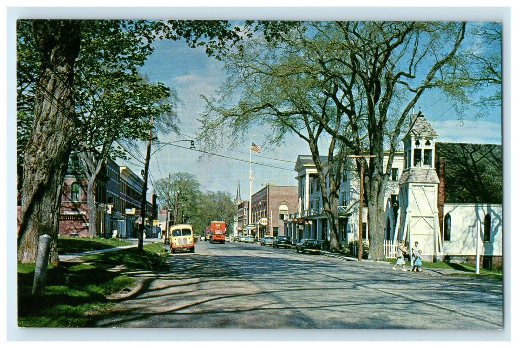 c1930's Business Section Main Street Seacoast Town Thomaston Maine ME Postcard