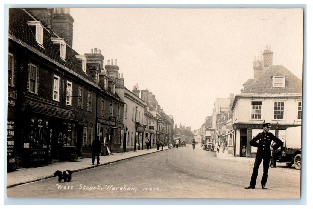 c1930's West Street Wareham England Hotel RPPC Photo Postcard