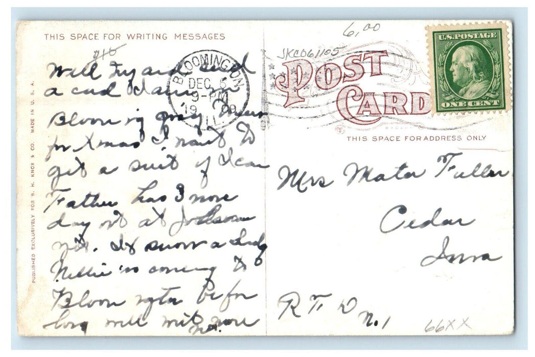1909 School House Soldiers Orphans Home Normal Illinois IL Antique Postcard