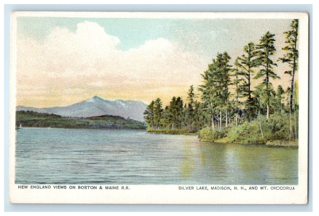 New England Views Boston & Maine RR Silver Lake Madison NH Mt. Chocorua Postcard