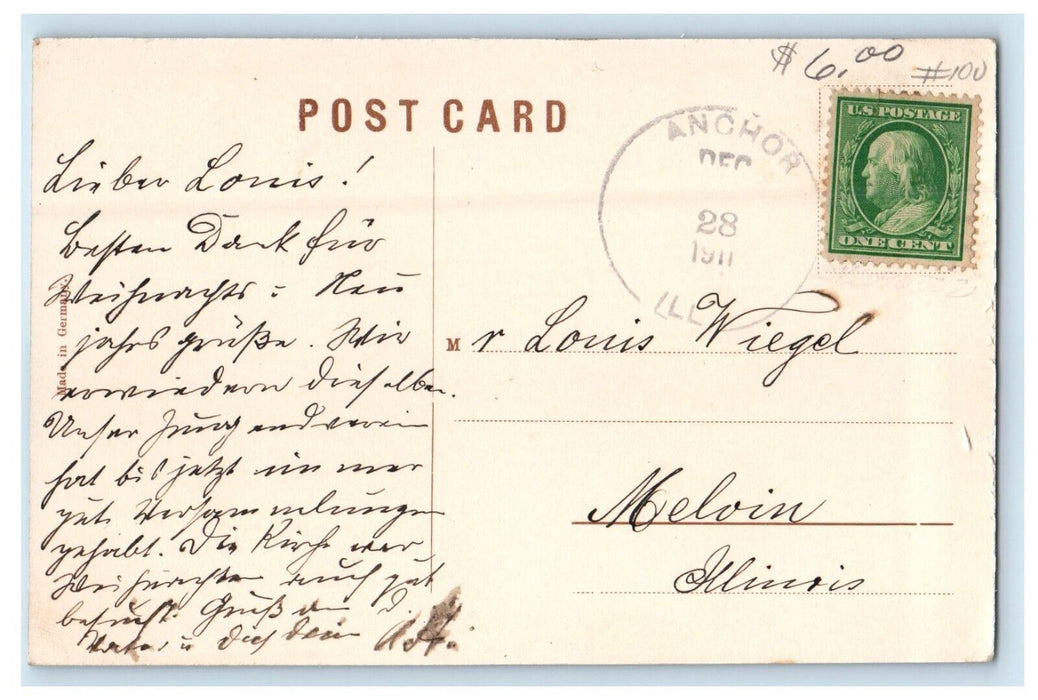 1911 View Of Waisenhaus Altenheim Anchor Illinois IL Posted Antique Postcard
