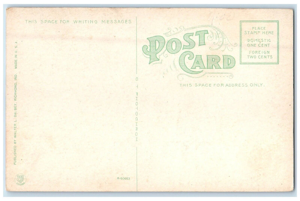 c1920's North E. Street And Pennsylvania Station Richmond Indiana IN Postcard