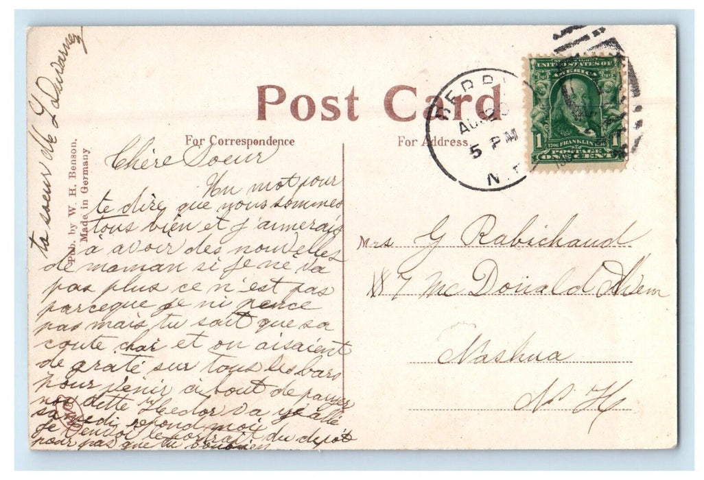 c1910's Old Depot Station Railroad Locomotive Train Derry NH Antique Postcard