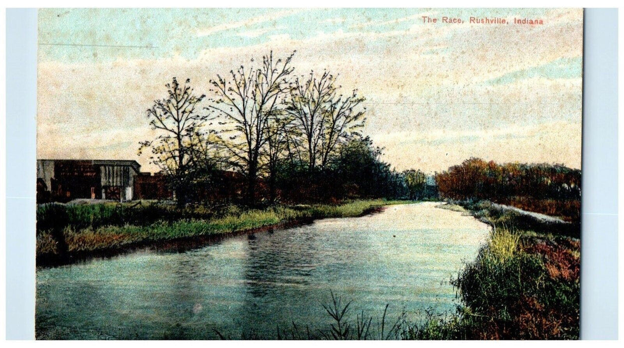 c1910's The Race River View Rushville Indiana IN Posted Antique Postcard