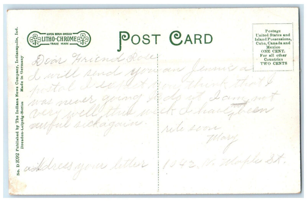 c1910's The Race River View Rushville Indiana IN Posted Antique Postcard