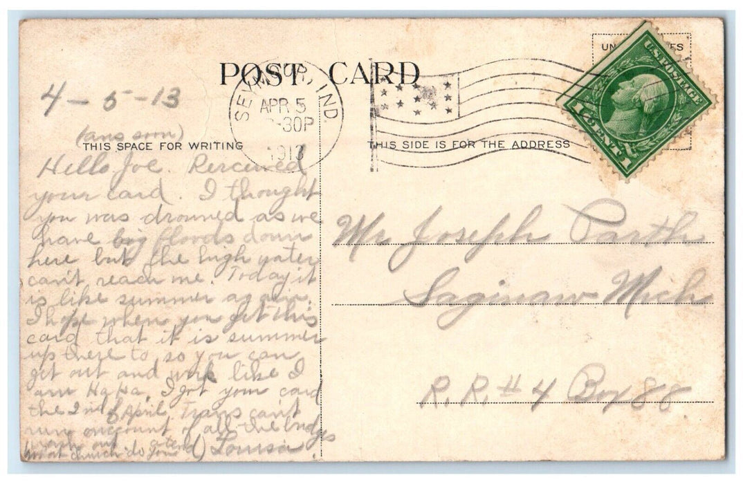 1913 Riverview Cemetery Entrance Seymour Indiana IN Posted Antique Postcard
