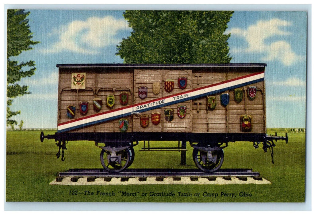 c1940s The Franch Merci or Gratitude Train, at Camp Perry Ohio OH Postcard