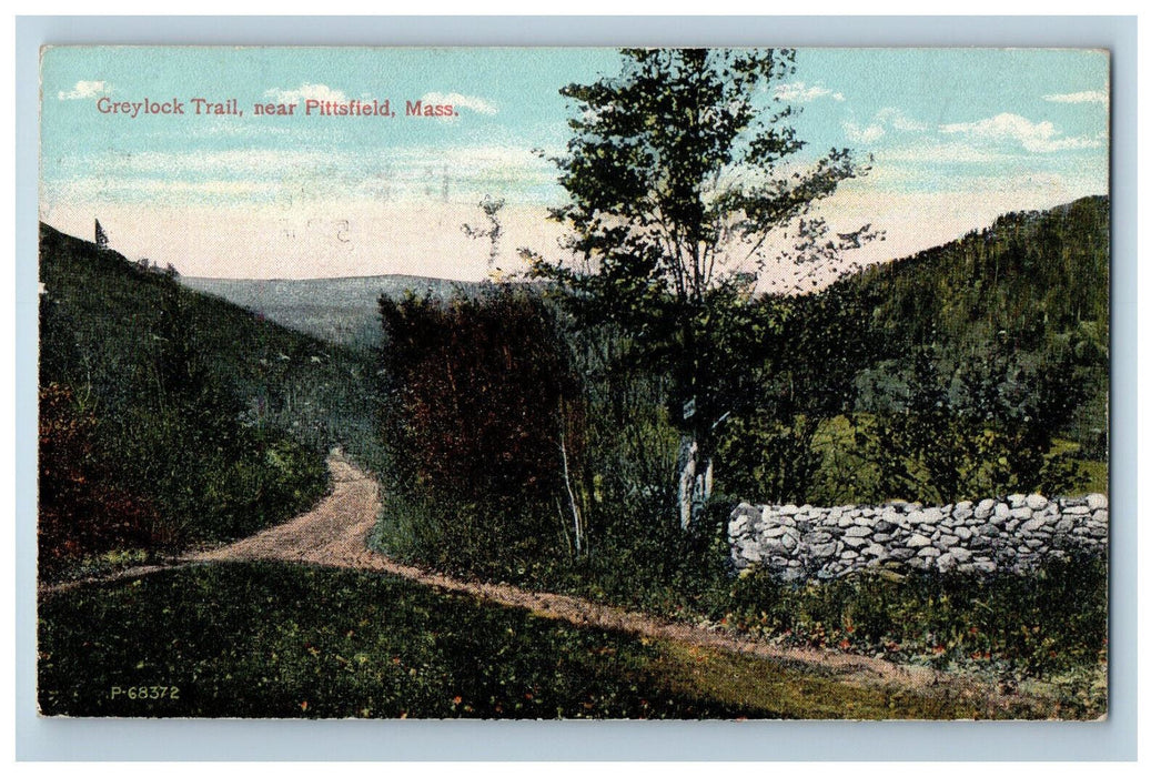 1913 Greylock Trail Near Pittsfield Massachusetts MA Posted Antique Postcard