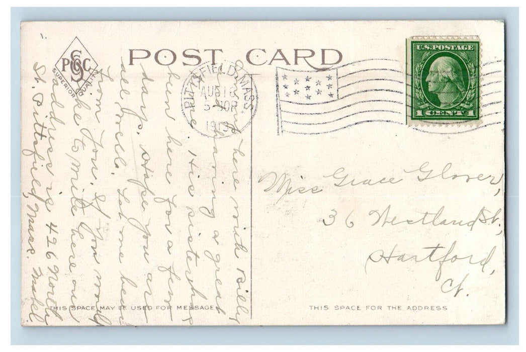 1913 Greylock Trail Near Pittsfield Massachusetts MA Posted Antique Postcard