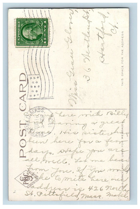 1913 Greylock Trail Near Pittsfield Massachusetts MA Posted Antique Postcard