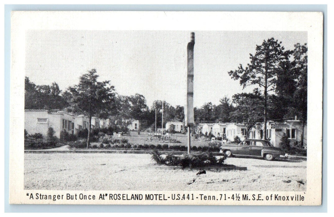 1953 Roseland Motel  Car Knoxville Tennessee TN Posted Vintage Postcard