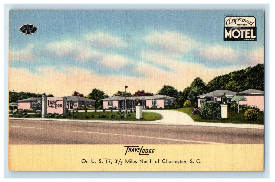 c1940s Deluxe Tourist Court Travelodge Charleston South Carolina SC Postcard