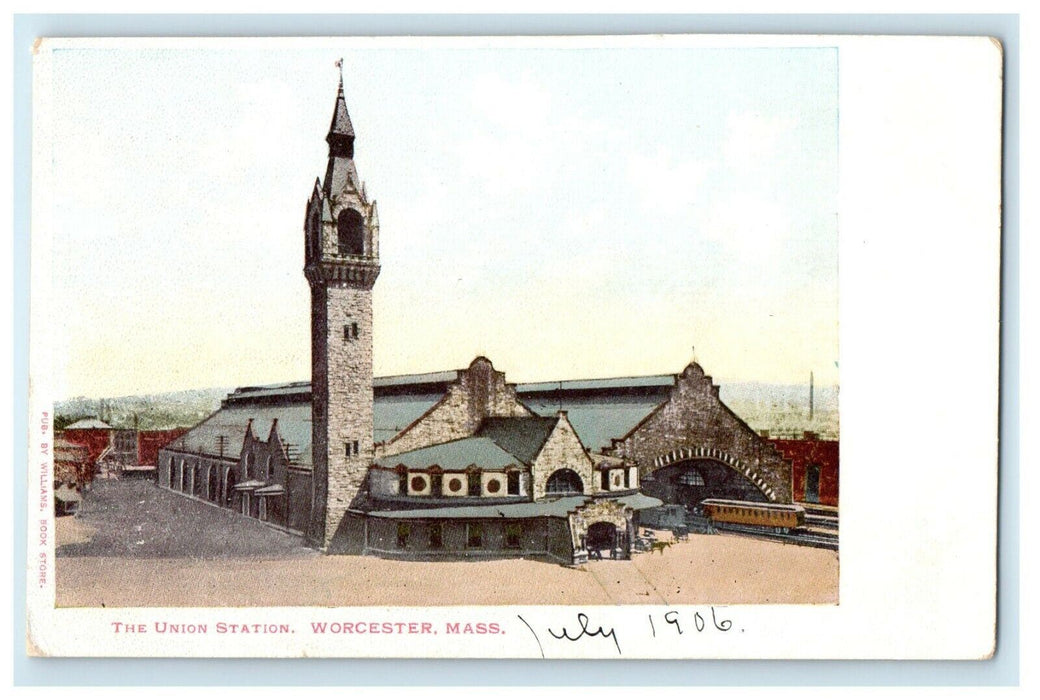 1906 The Union Station View, Worcester, Massachusetts MA Unposted Postcard