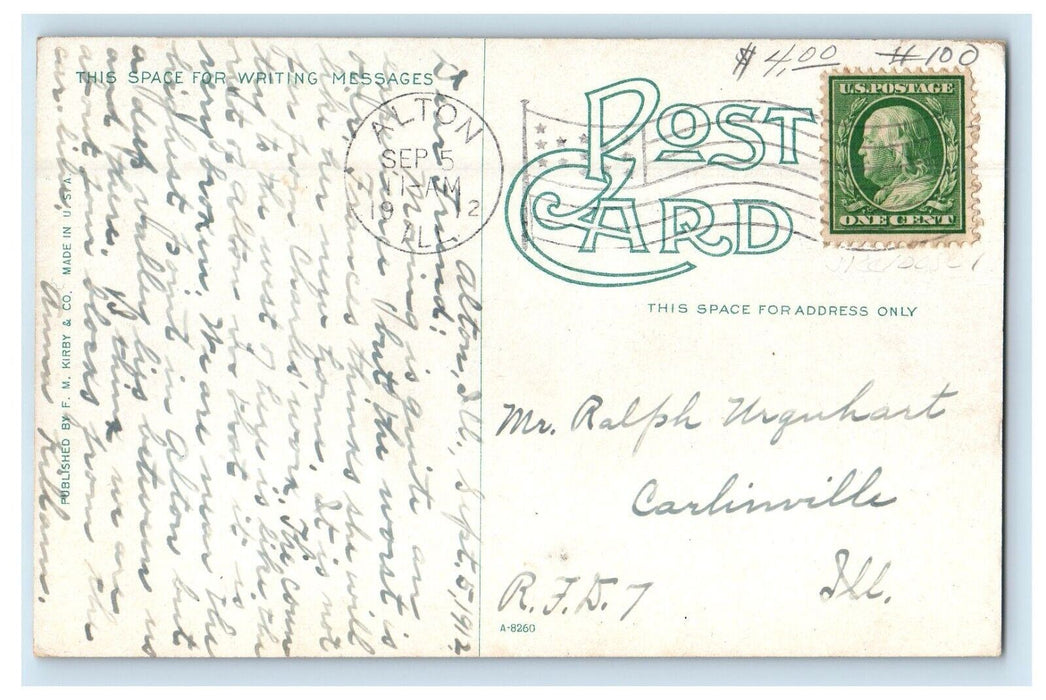 1912 Western Military Academy Upper Alton Illinois IL Posted Antique Postcard