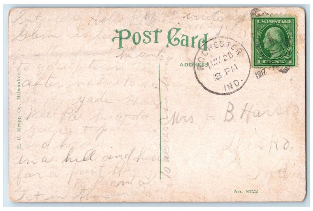 1917 Colonial Hotel Lake Manitou Rochester Indiana IN Posted Antique Postcard