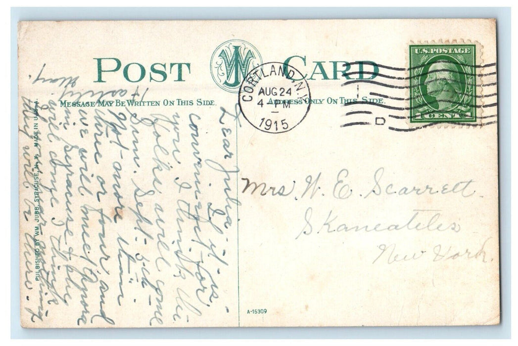 1915 D. L. And W. R. R. Railroad Train Station Depot Cortland NY Postcard